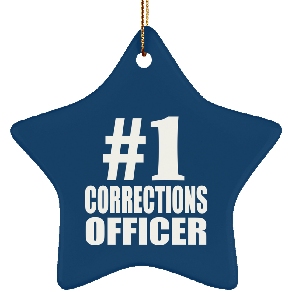 Number One #1 Corrections Officer - Star Ornament