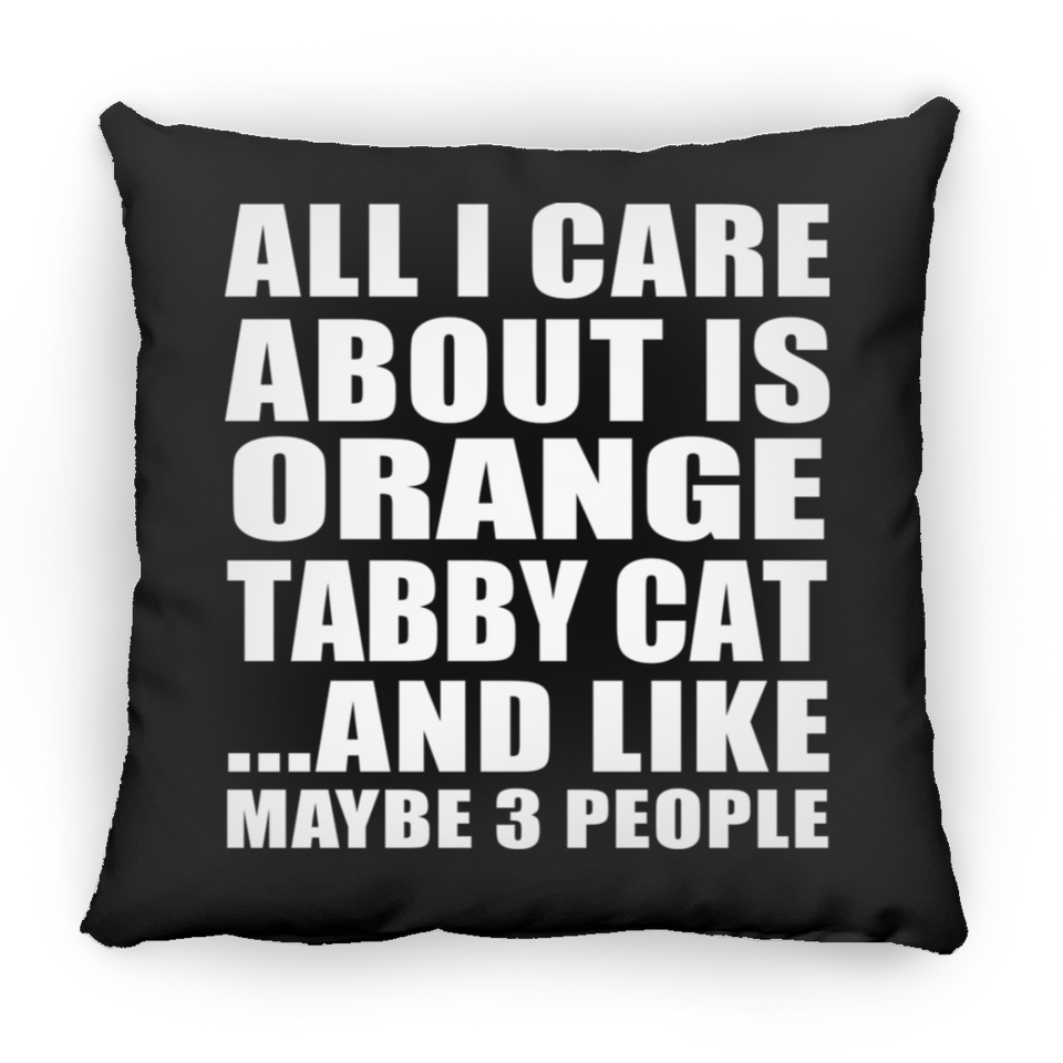 All I Care About Is Orange Tabby Cat - Throw Pillow Black