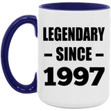 27th Birthday Legendary Since 1997 - 15oz Accent Mug Purple