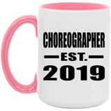 Choreographer Established EST. 2019 - 15oz Accent Mug Pink