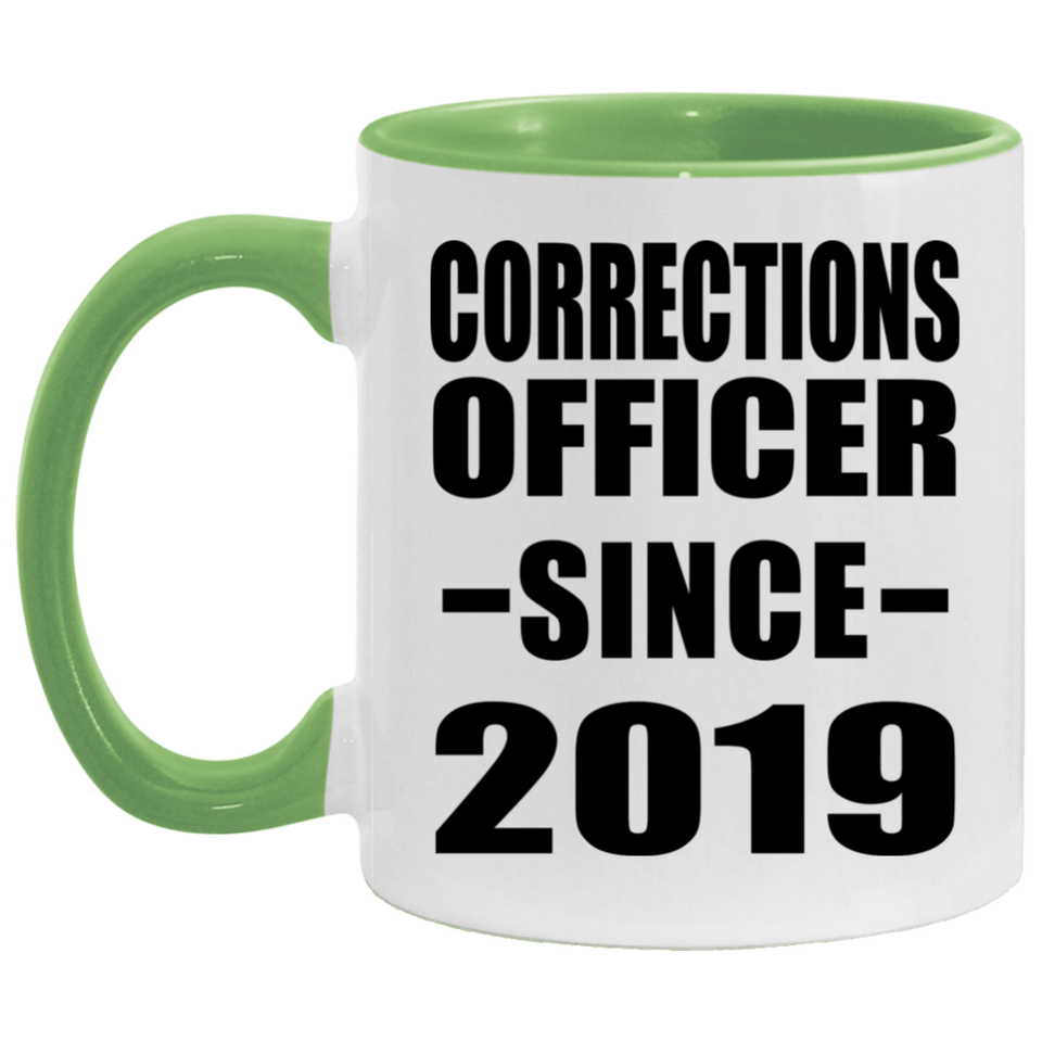 Corrections Officer Since 2019 - 11oz Accent Mug Green