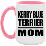 Kerry Blue Terrier Mom - 15oz Accent Mug Pink