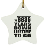 94th Anniversary Square Root of 8836 Years Lifetime To Go - Star Ornament