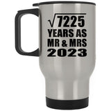 85th Anniversary Square Root of 7225 Years As Mr & Mrs 2023 - Silver Travel Mug