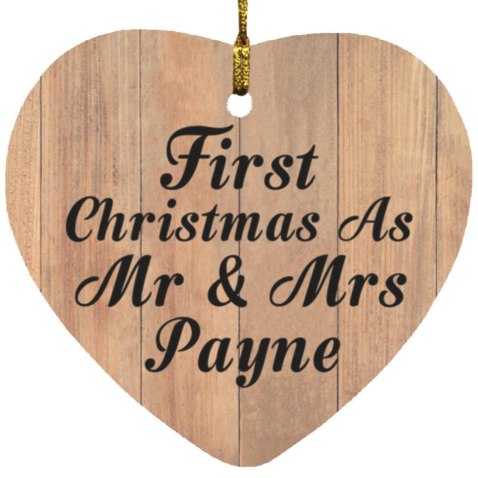 First Christmas As Mr & Mrs Payne - Heart Ornament C
