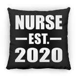 Nurse Established EST. 2020 - Throw Pillow Black
