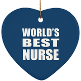 World's Best Nurse - Heart Ornament