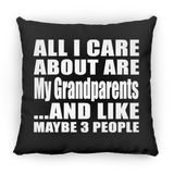 All I Care About Is My Grandparents - Throw Pillow Black