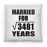 59th Anniversary Married For Square Root of 3481 Years - Throw Pillow