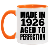 98th Birthday Made In 1926 Aged to Perfection - 11oz Accent Mug Orange