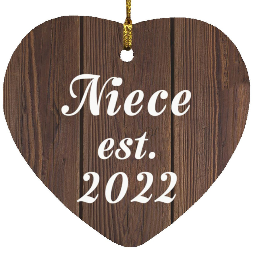 Niece Established EST. 2022 - Heart Ornament D