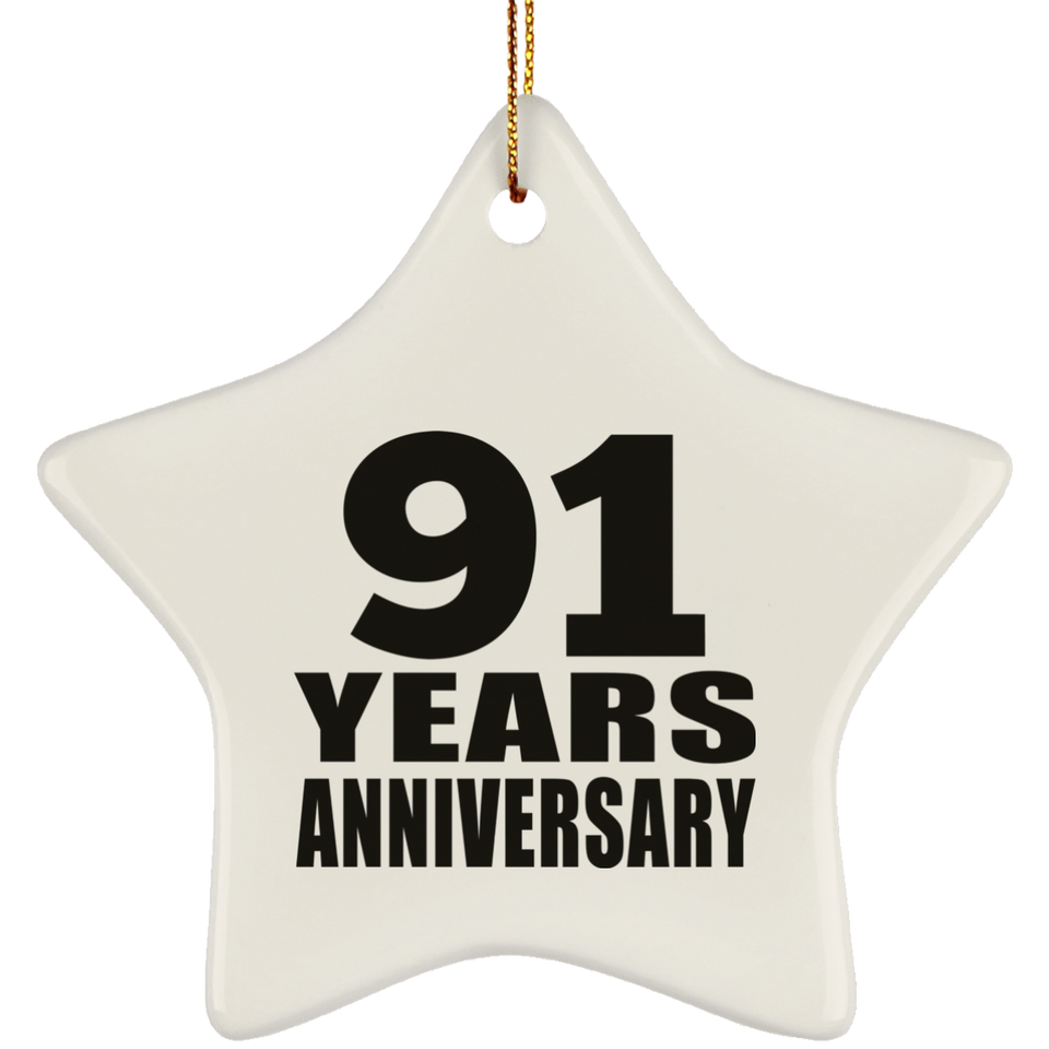 91st Anniversary 91 Years - Star Ornament