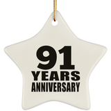 91st Anniversary 91 Years - Star Ornament
