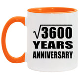 60th Anniversary Square Root of 3600 Years Anniversary - 11oz Accent Mug Orange