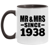 86th Anniversary Mr & Mrs Since 1938 - 11oz Accent Mug Black