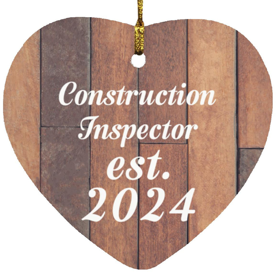 Construction Inspector Established Est. 2024 - Heart Ornament E
