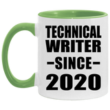 Technical Writer Since 2020 - 11oz Accent Mug Green