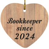 Bookkeeper Since 2024 - Heart Ornament C