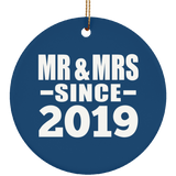 5th Anniversary Mr & Mrs Since 2019 - Circle Ornament
