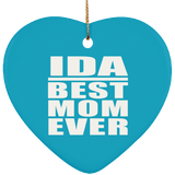 Ida Best Mom Ever - Heart Ornament
