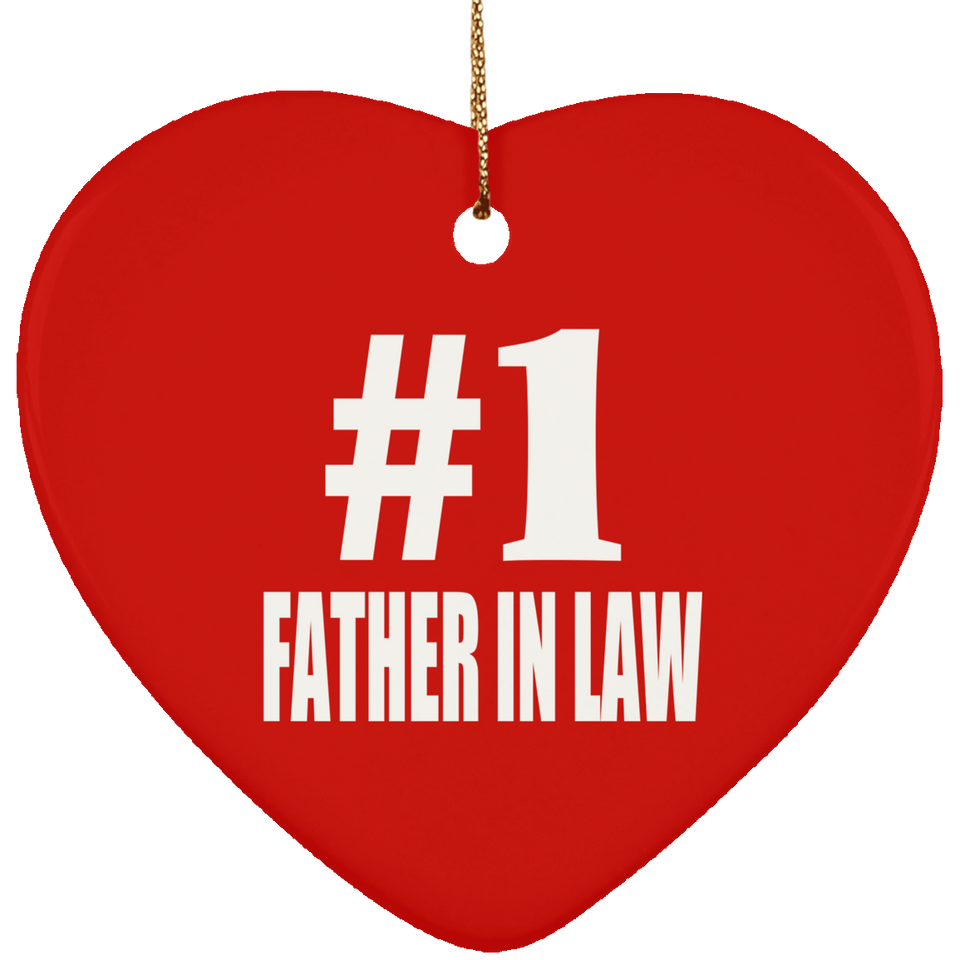 Number One #1 Father In Law - Heart Ornament