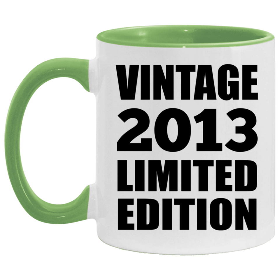 11th Birthday Vintage 2013 Limited Edition - 11oz Accent Mug Green