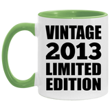11th Birthday Vintage 2013 Limited Edition - 11oz Accent Mug Green