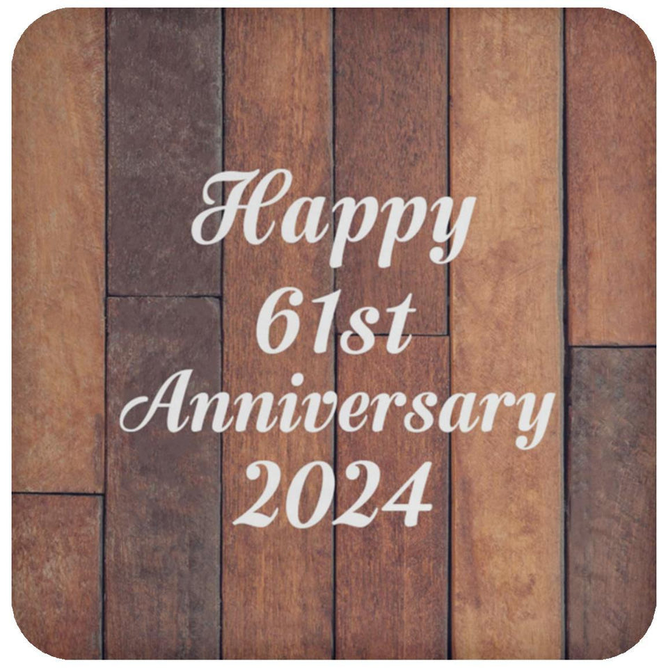 Happy 61st Anniversary 2024 - Drink Coaster E