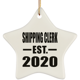 Shipping Clerk Established EST. 2020 - Star Ornament