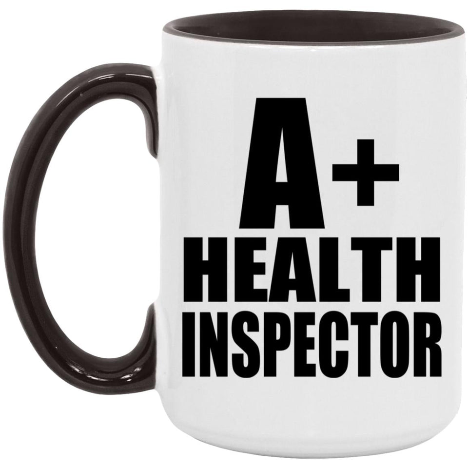 A+ Health Inspector - 15oz Accent Mug Black