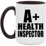 A+ Health Inspector - 15oz Accent Mug Black