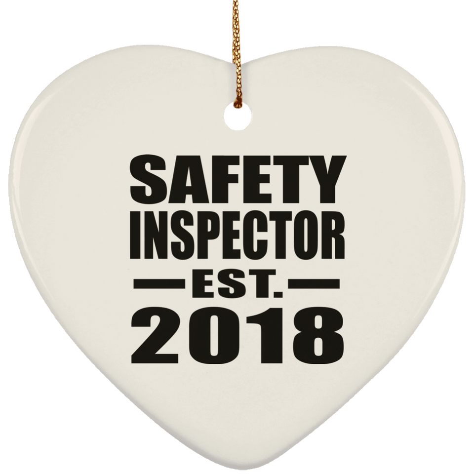 Safety Inspector Established EST. 2018 - Heart Ornament