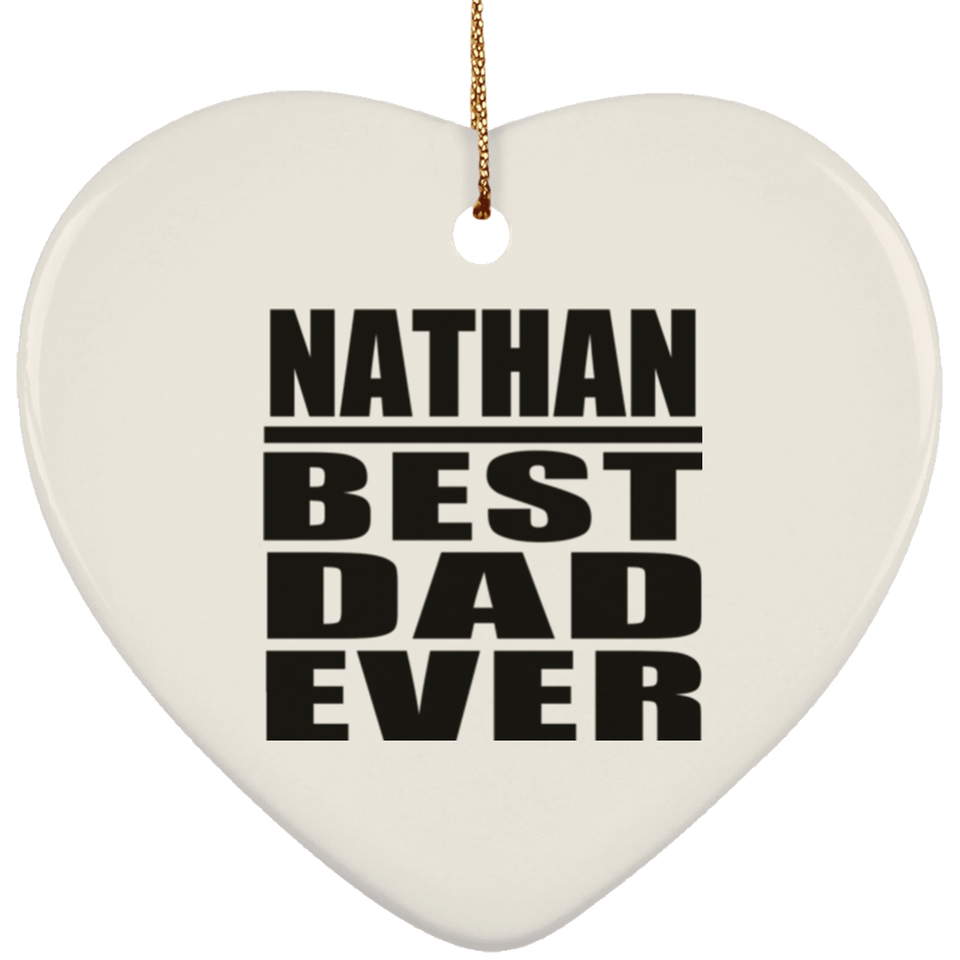 Nathan Best Dad Ever - Heart Ornament