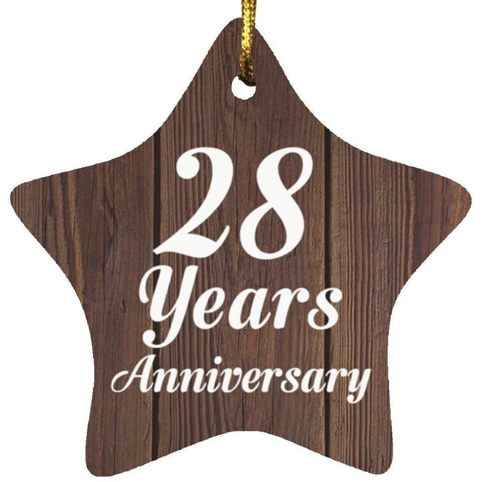 28th Anniversary 28 Years Anniversary - Star Ornament D