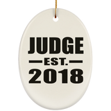 Judge Established EST. 2018 - Oval Ornament