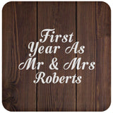 First Year As Mr & Mrs Roberts - Drink Coaster D