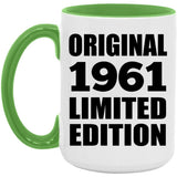 63rd Birthday Original 1961 Limited Edition - 15oz Accent Mug Green