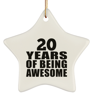 20th Birthday 20 Years Of Being Awesome - Star Ornament