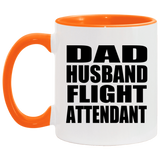 Dad Husband Flight Attendant - 11oz Accent Mug Orange
