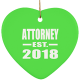 Attorney Established EST. 2018 - Heart Ornament