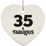 35th Birthday 35 & Fabulous - Heart Ornament