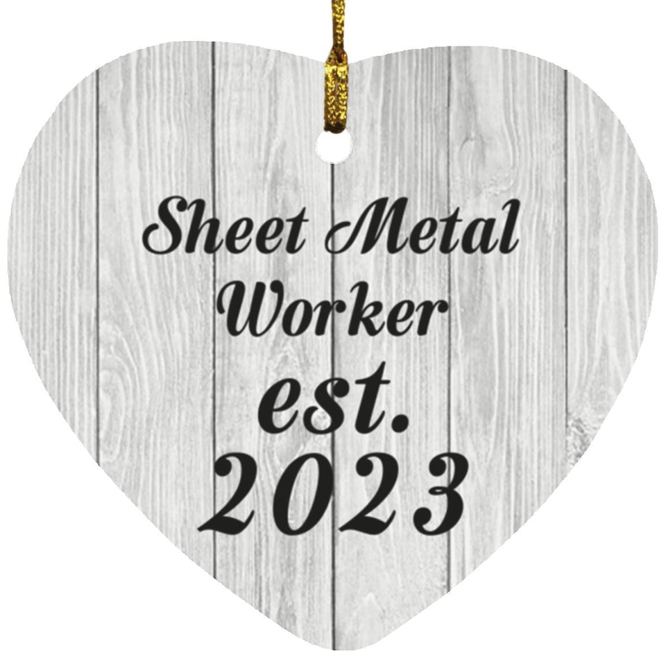 Sheet Metal Worker Established Est. 2023 - Heart Ornament F