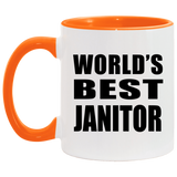World's Best Janitor - 11oz Accent Mug Orange