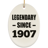 117th Birthday Legendary Since 1907 - Oval Ornament