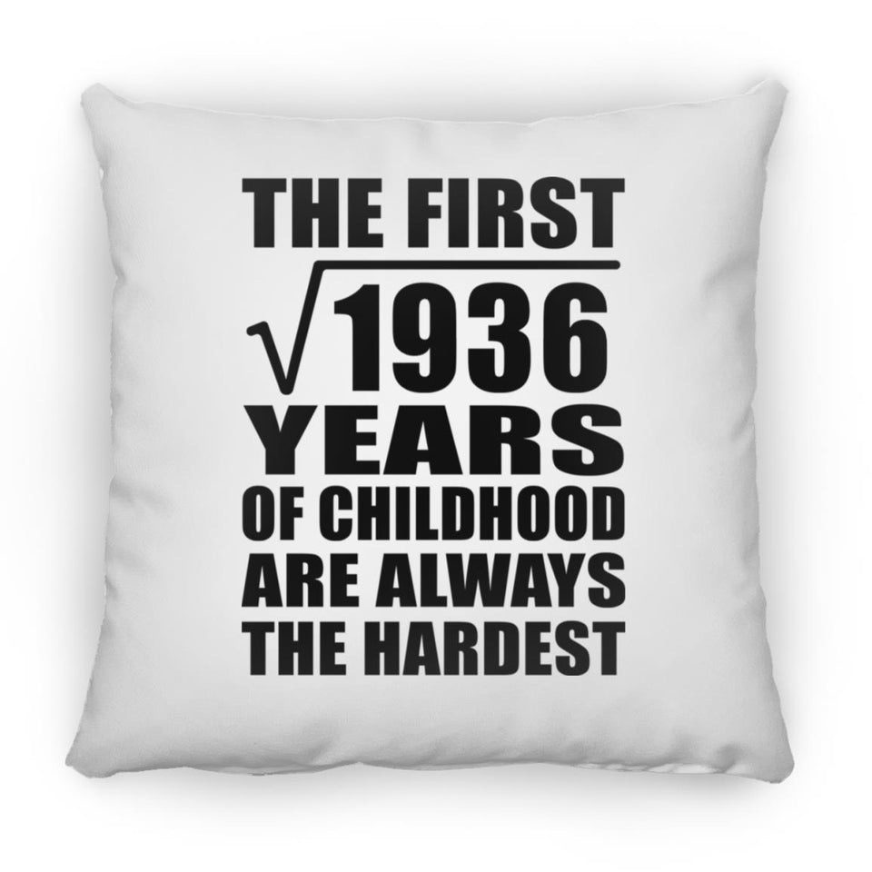 44th Birthday Square Root of 1936 Years of Childhood - Throw Pillow