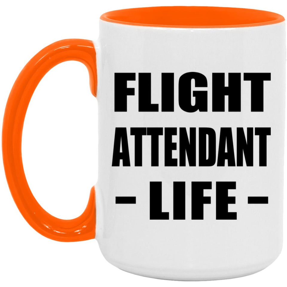 Flight Attendant Life - 15oz Accent Mug Orange