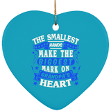 The Smallest Hands Make The Biggest Mark On Grandpa's Heart - Heart Ornament
