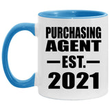 Purchasing Agent Established EST. 2021 - 11oz Accent Mug Blue