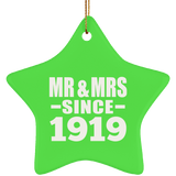 105th Anniversary Mr & Mrs Since 1919 - Star Ornament