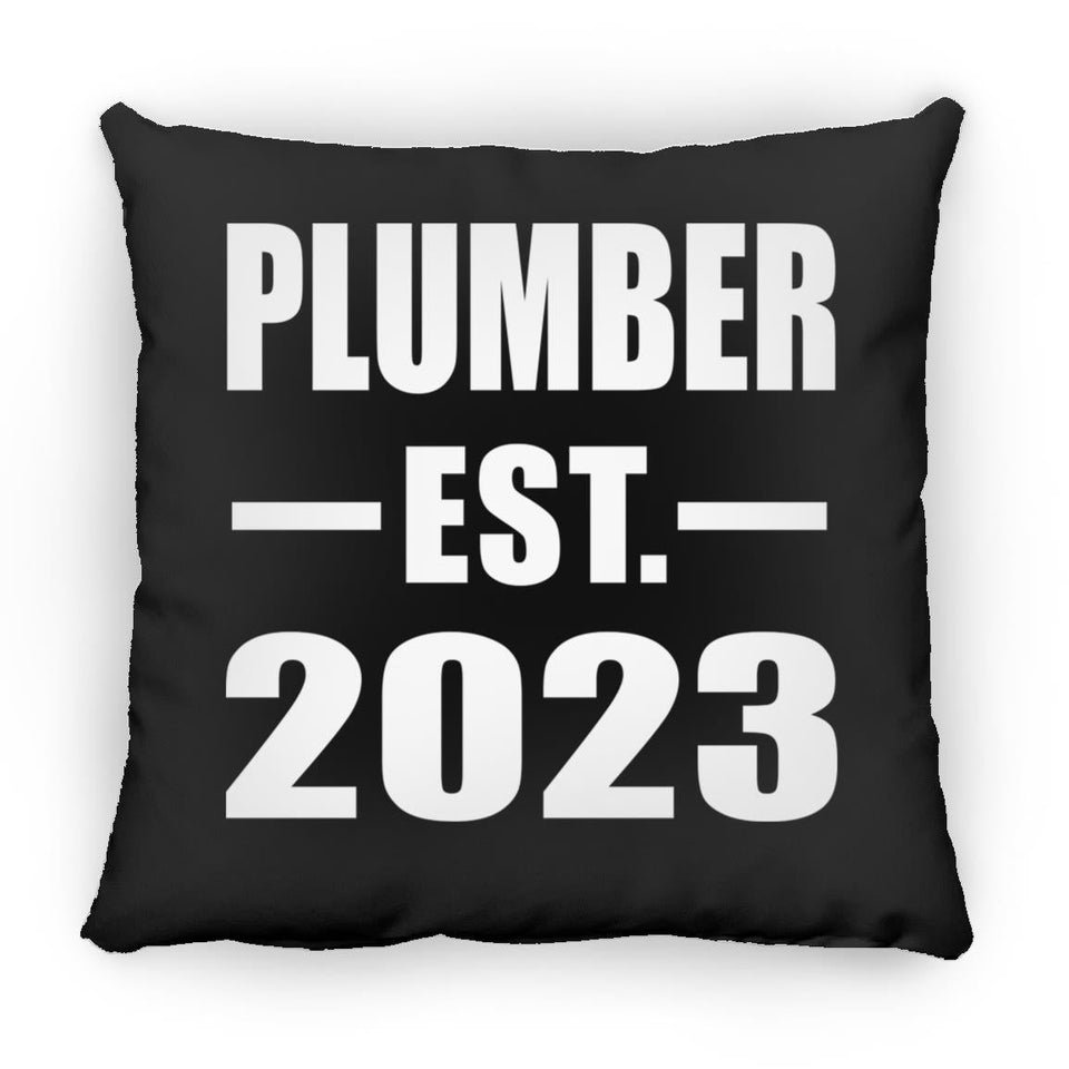 Plumber Established EST. 2023 - Throw Pillow Black